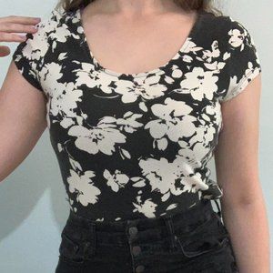 Floral Square Neck Crop Top